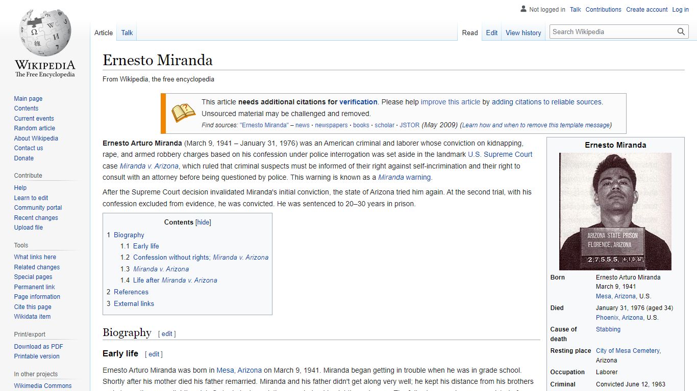 Ernesto Miranda - Wikipedia