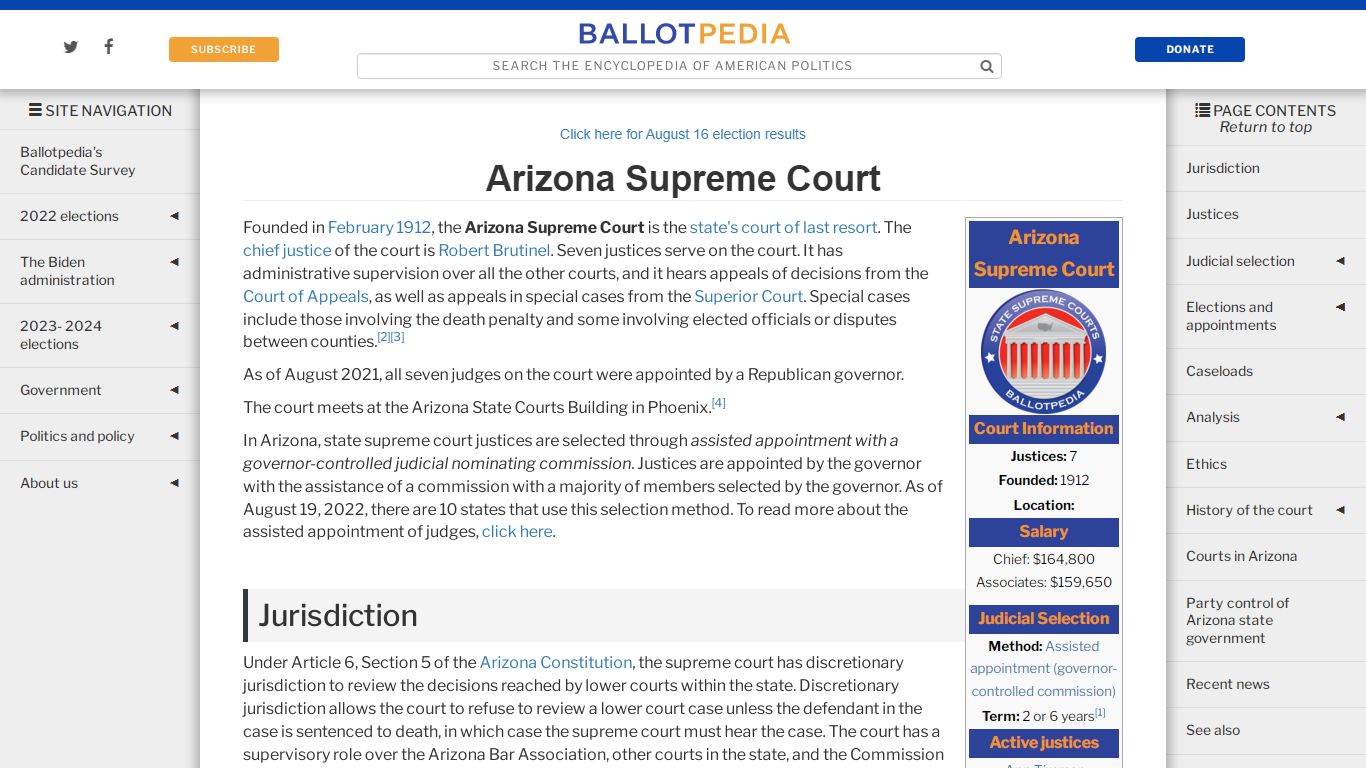Arizona Supreme Court - Ballotpedia